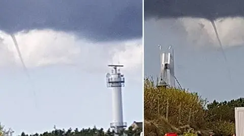 Jedna z trąb wodnych nad Ustką