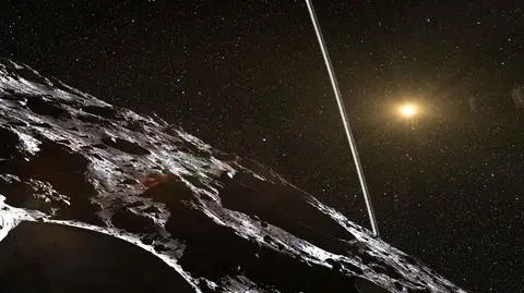 Artystyczne wyobrażenie Chariklo i jej pierścieni