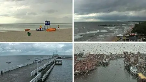 Mokro, zimno i wietrznie - krajobraz polskich plaż w połowie lipca