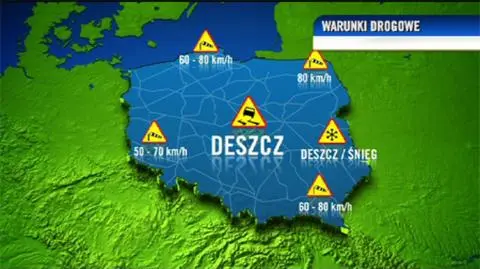 Deszcz utrudni kierowcom jazdę w całej Polsce