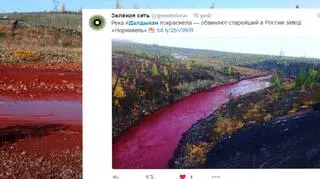 Czerwona rzeka na Syberii