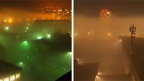 Morze mgły zalało Bydgoszcz. Zniknęły zabudowania, światło się rozproszyło