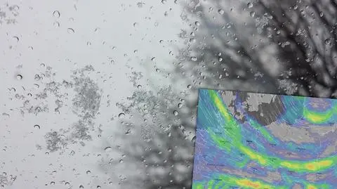 Na horyzoncie widać deszcz ze śniegiem