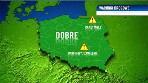 Rano mgły, potem dobre warunki na drogach