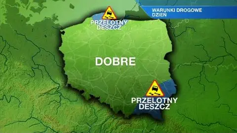 Deszcz utrudni jazdę miejscami na północy i południowym wschodzie 