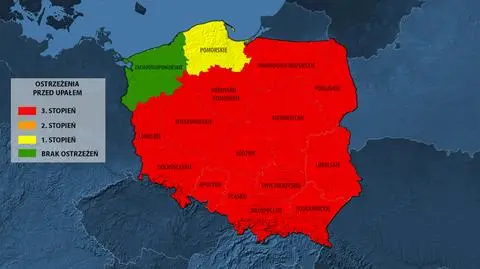 Mapa ostrzeżeń przed upałami