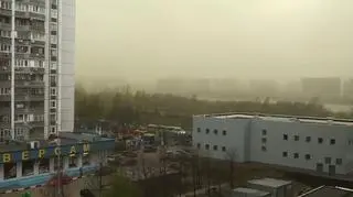 Zielona chmura pyłu pojawiła się nad Moskwą 26 kwietnia