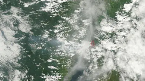 Wybuch wulkanu widoczny z kosmosu