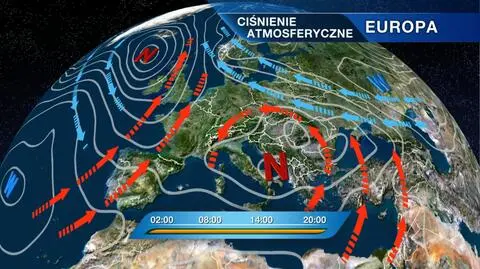 Ciśnienie atmosferyczne w Europie we wtorek