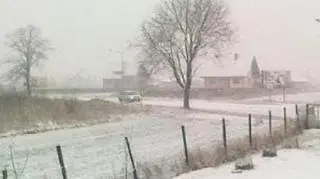Śnieg spadł w Biłgoraju