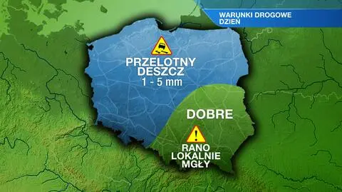 W niektórych regionach Polski może lekko popadać