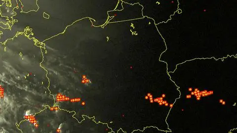 Wyładowania atmosferyczne nad Polską o godz. 19.30