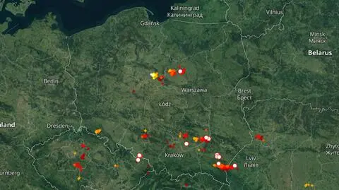 Lokalizacja burz nad Polską