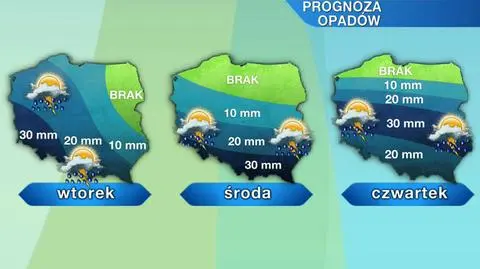 Codziennie pojawiać się będą ulewne deszcze związane z burzami