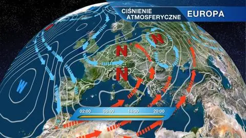 Układ ciśnień nad Europą