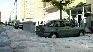 Gradobicie w Almazan, Hiszpania