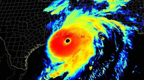 Laura tuż przed uderzeniem w amerykański ląd (NOAA/NWS)