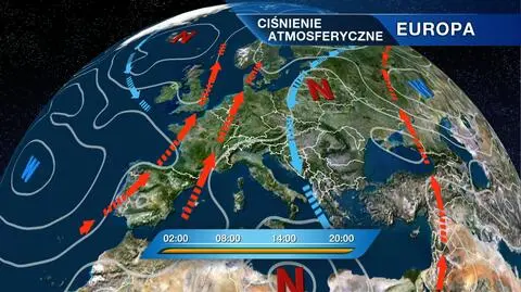 Rozkład ciśnienia nad Europą