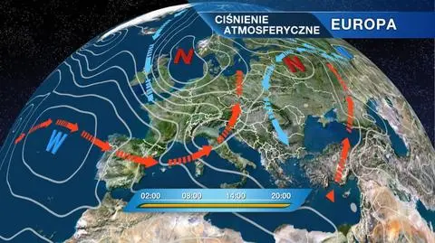 Układ ciśnień nad Europą
