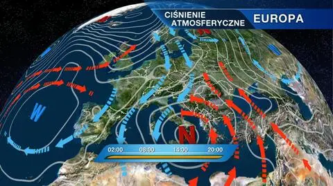 Układ ciśnień nad Europą