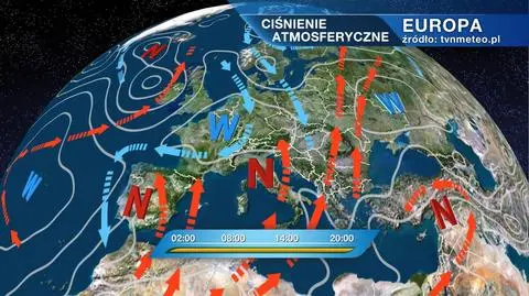 Masy powietrza i ośrodki baryczne nad Europą