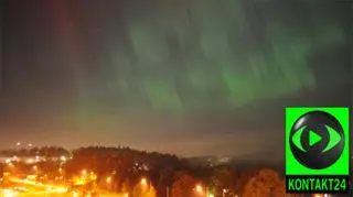 Zorza nad Sztokholmem w poniedziałkową noc