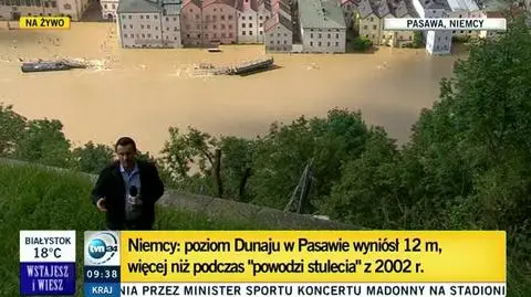 Część Pasawy wciąż pod wodą (TVN24)