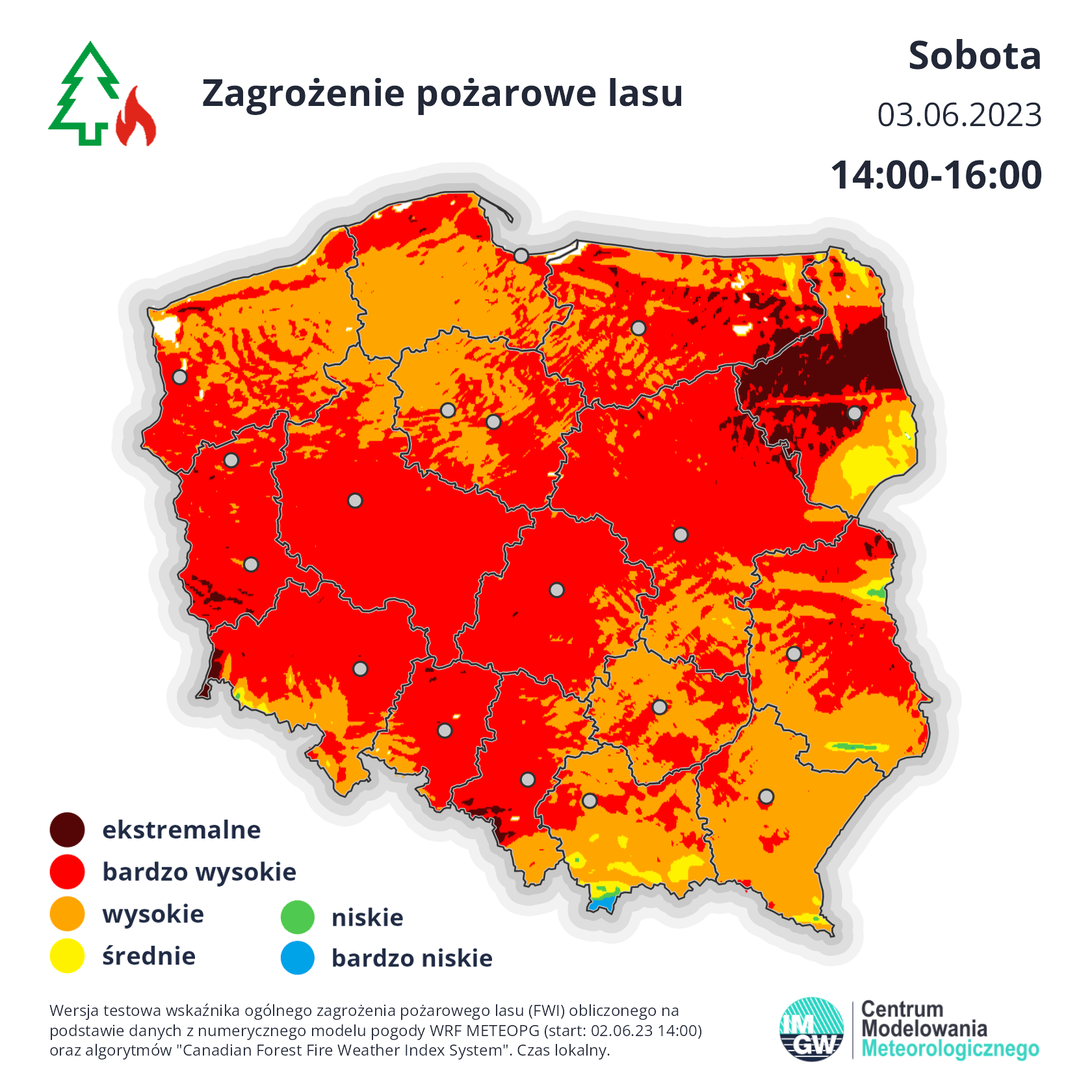 Zagrożenie pożarowe w lasach w sobotę po południu