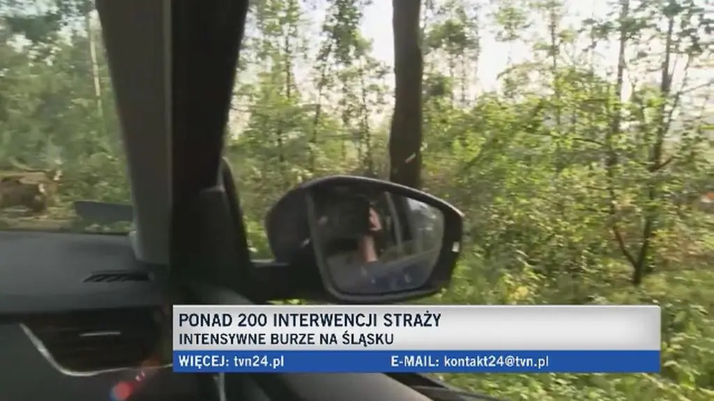 Droga wojewódzka przu Kuźni Raciborskiej wyglądała jak leśna
