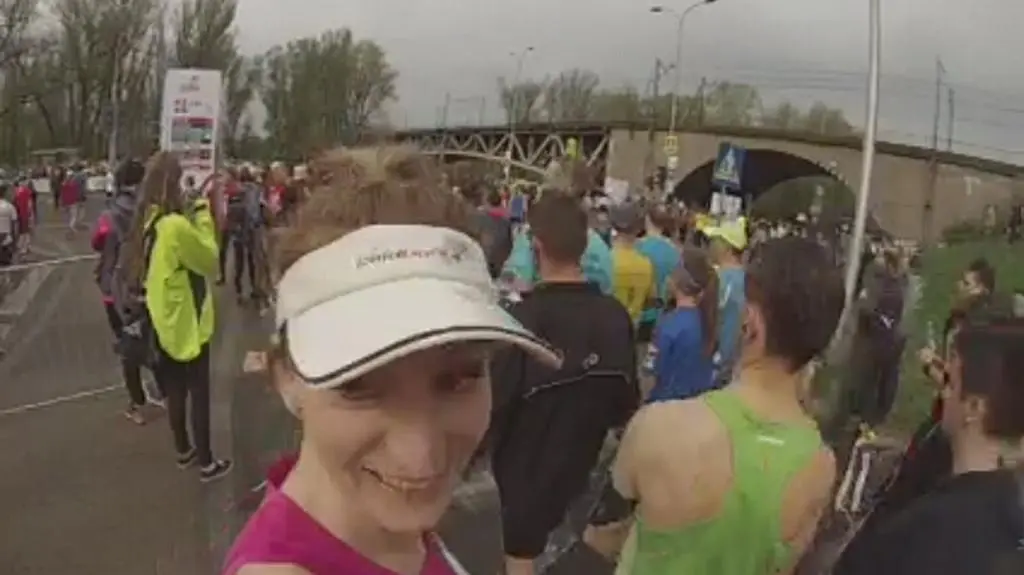 Dziennikarka TVN Meteo Active, Kasia Karpa na kilka chwil przed startem