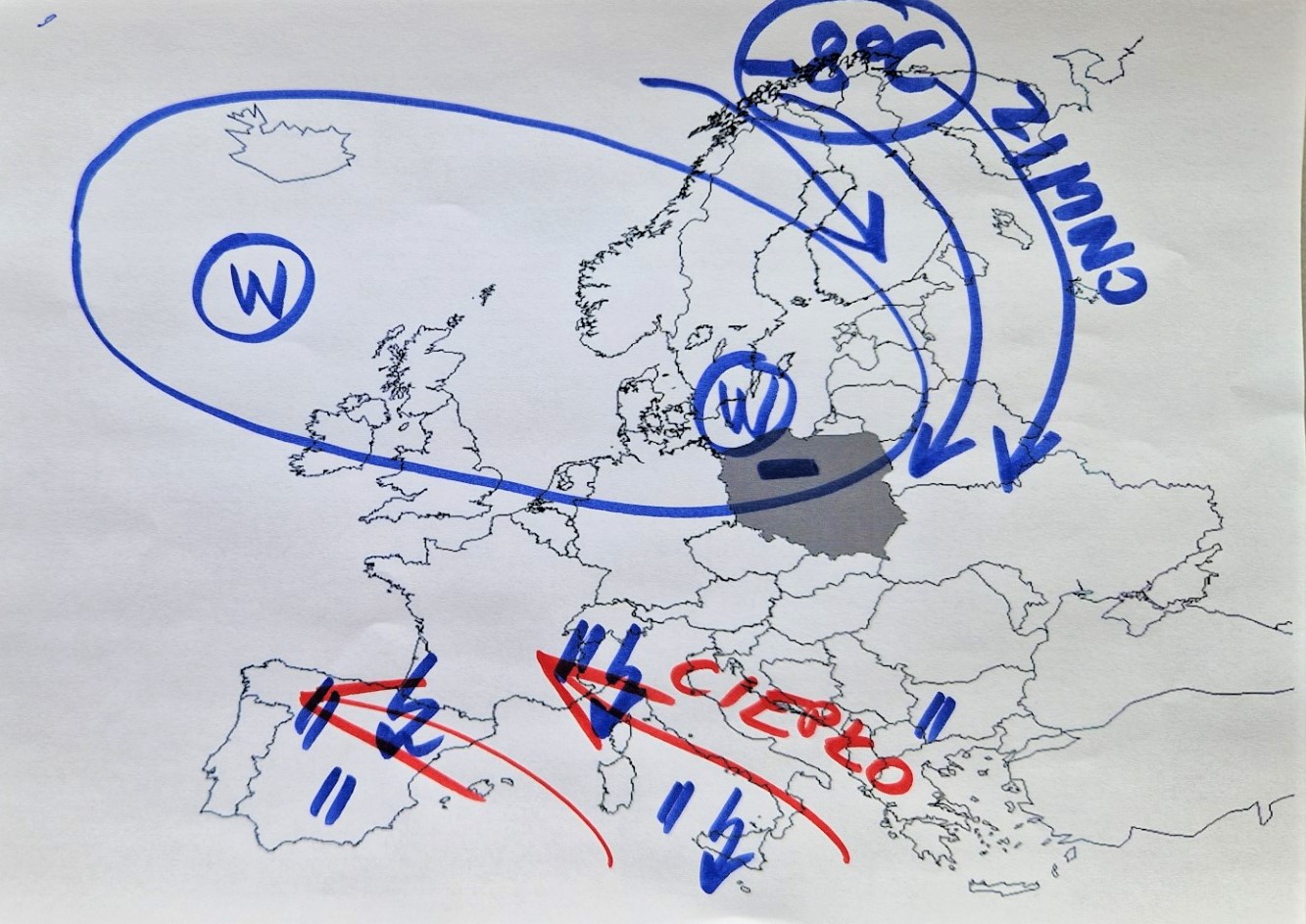 Sytuacja pogodowa w Europie