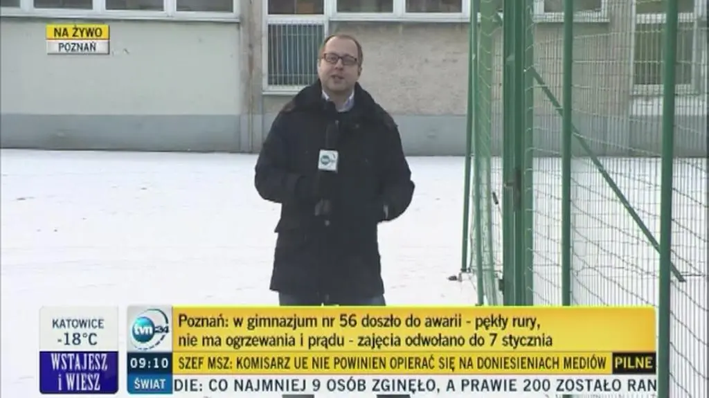 Gimnazjum zamknięte z powodu pęknięcia rury ciepłowniczej