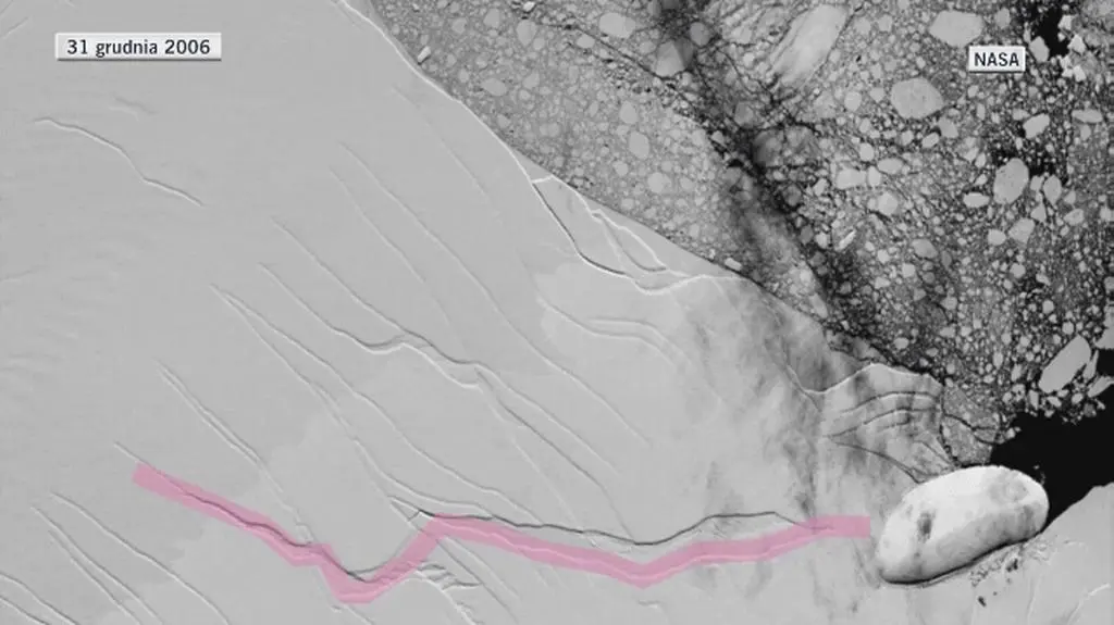 Larsen C zmniejszył swoją objętość