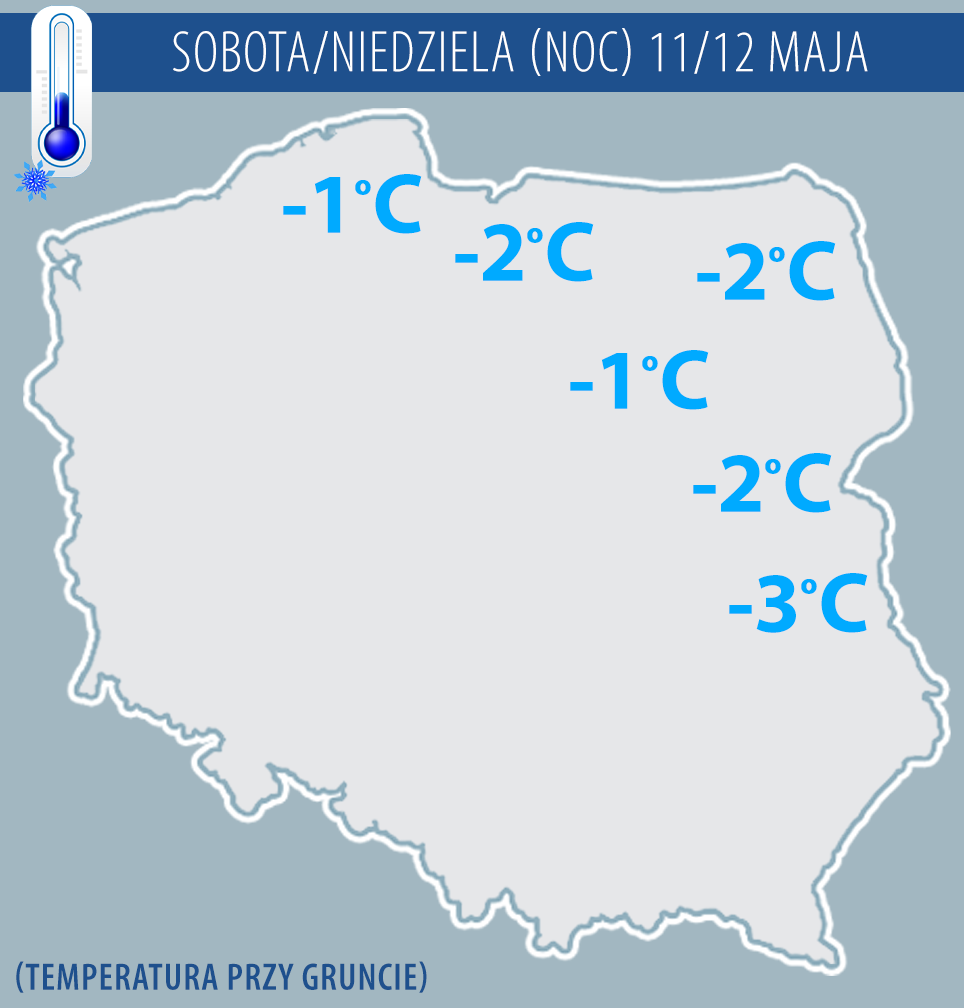 Przygruntowe przymrozki w nocy z 11 na 12 maja