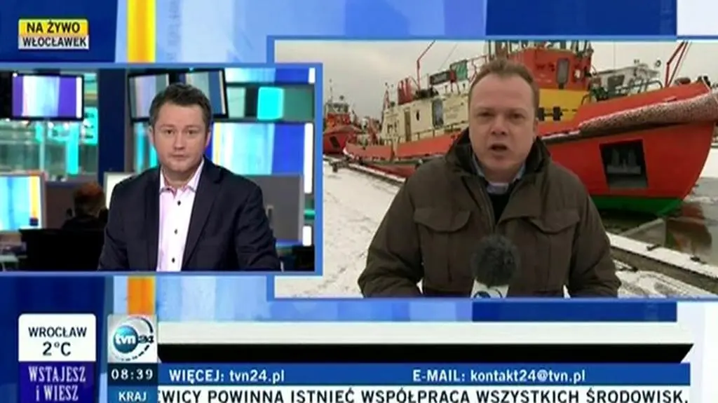 Lodołamacze gotowe do akcji na Wiśle (TVN24)
