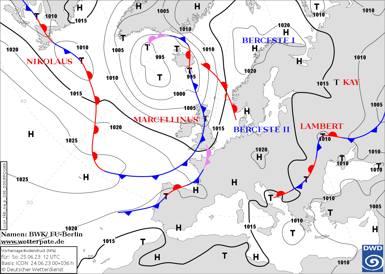 Sytuacja baryczna nad Europą