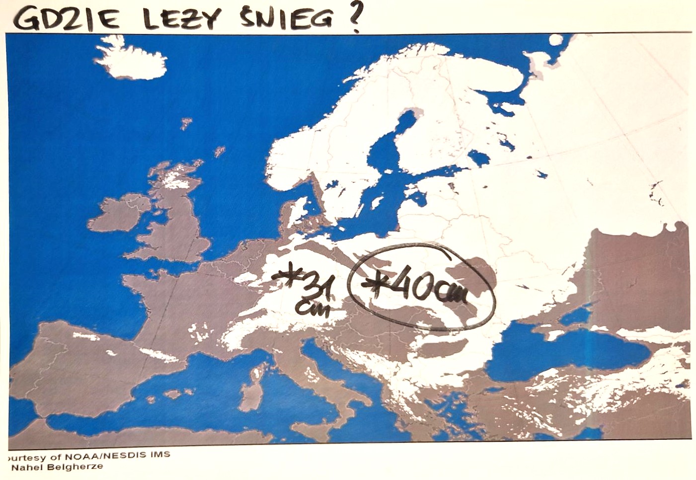 Pokrywa śnieżna w Europie 