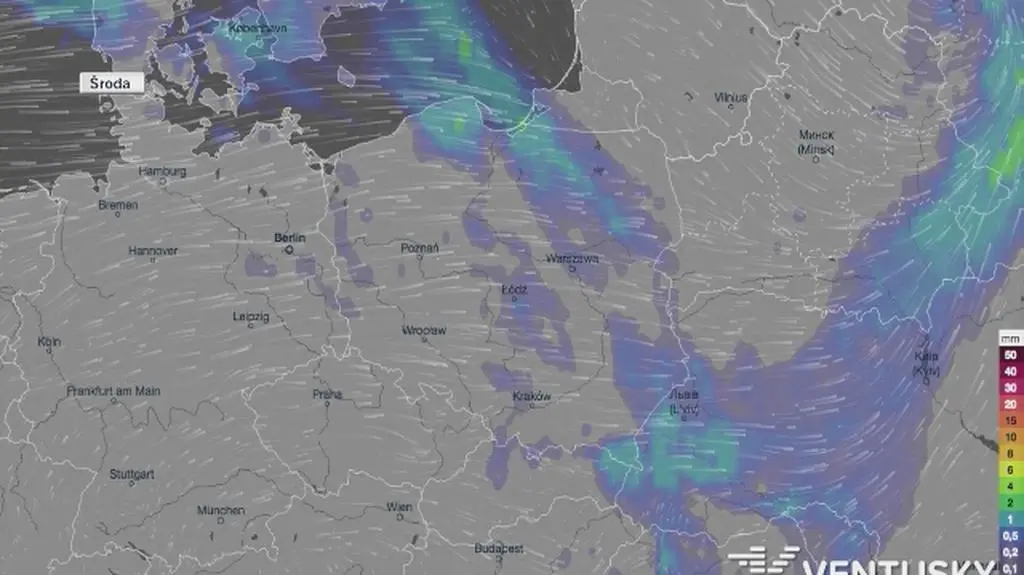 Opady deszczu prognozowane na środę