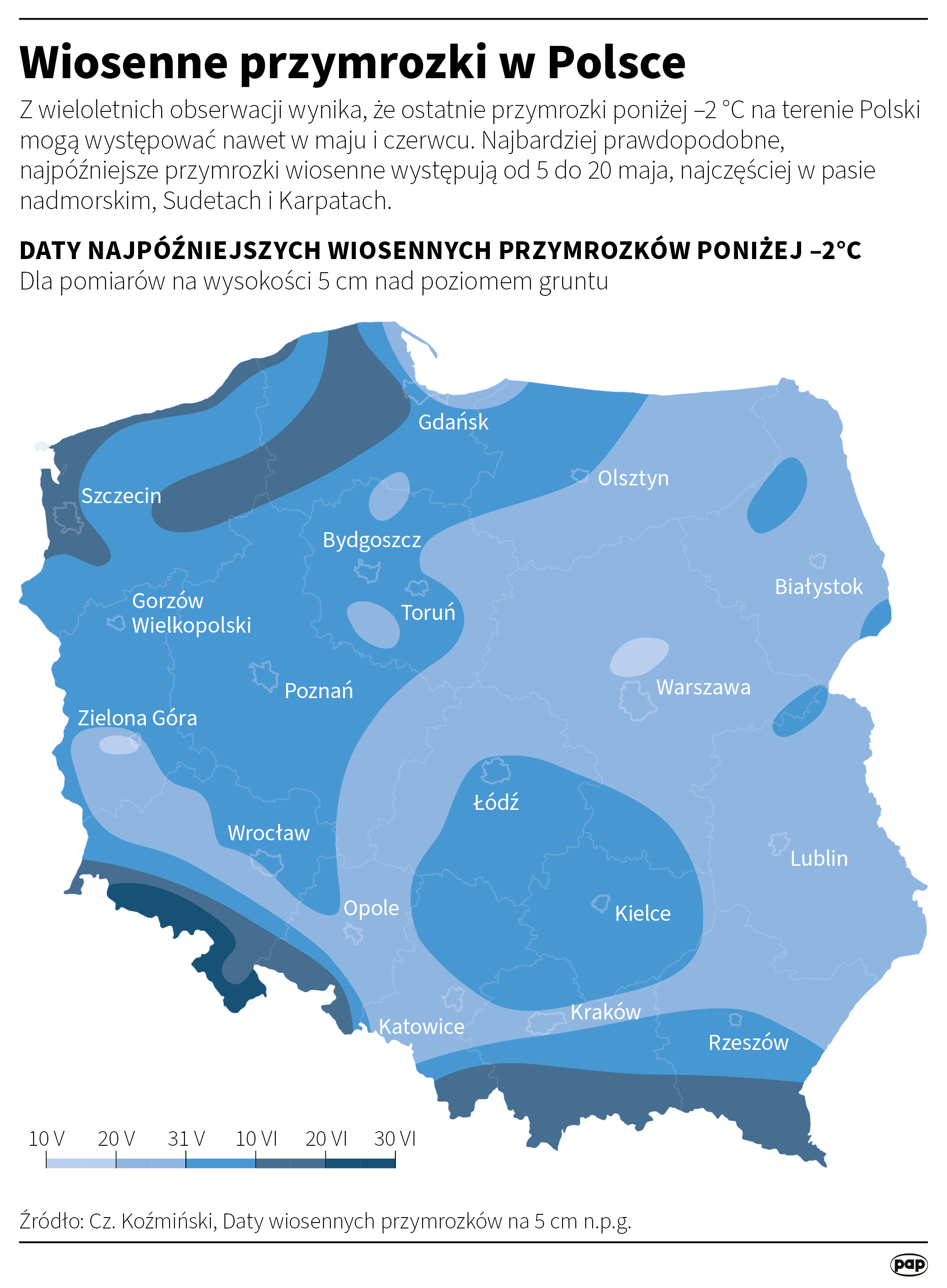 Wiosenne przymrozki w Polsce