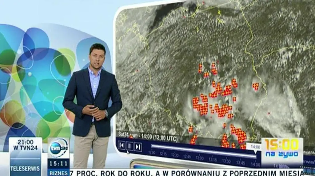 Po południu burze dotarły do centrum(TVN24)