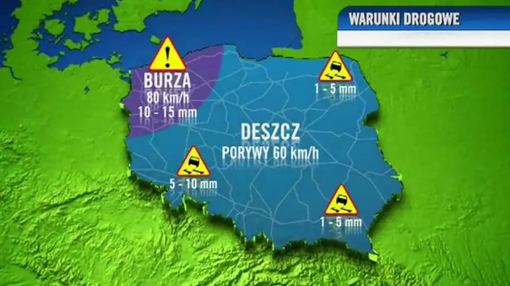 Prognoza pogody dla kierowców - dzień