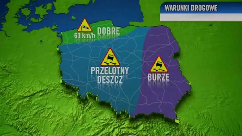 Prognoza pogody dla kierowców na 1 sieprnia