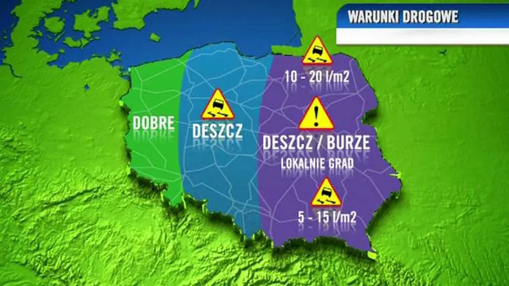 Prognoza pogody dla kierowców na czwartek