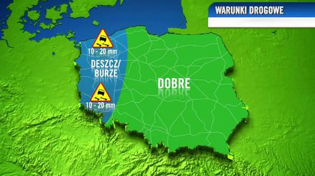 Prognoza pogody dla kierowców na środę, 13