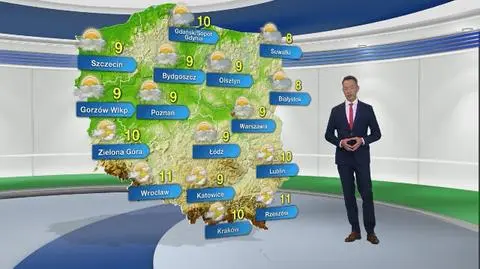 Prognoza pogody na poniedziałek 9