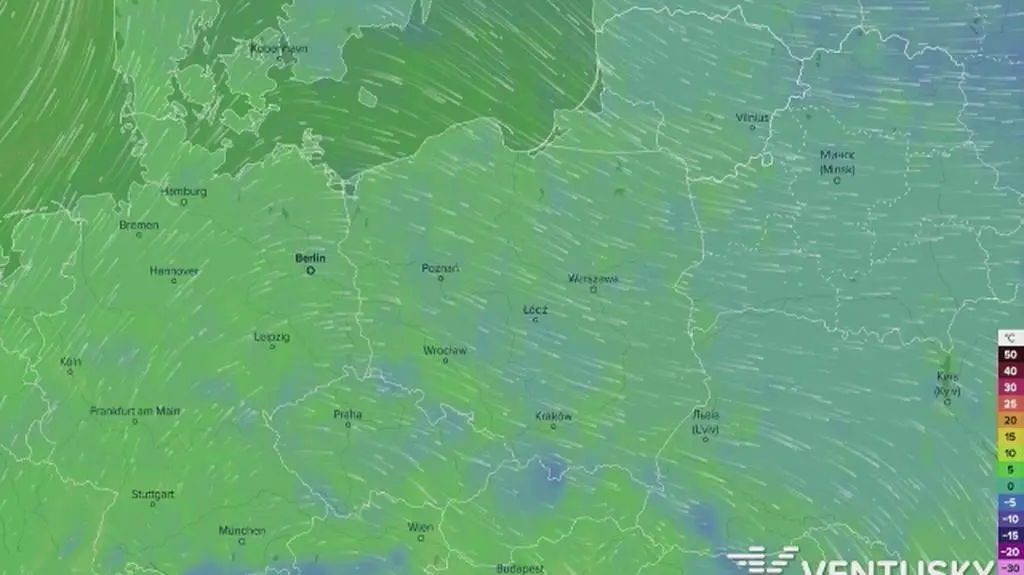 Prognoza temperatur w najbliższych dniach (Ventusky