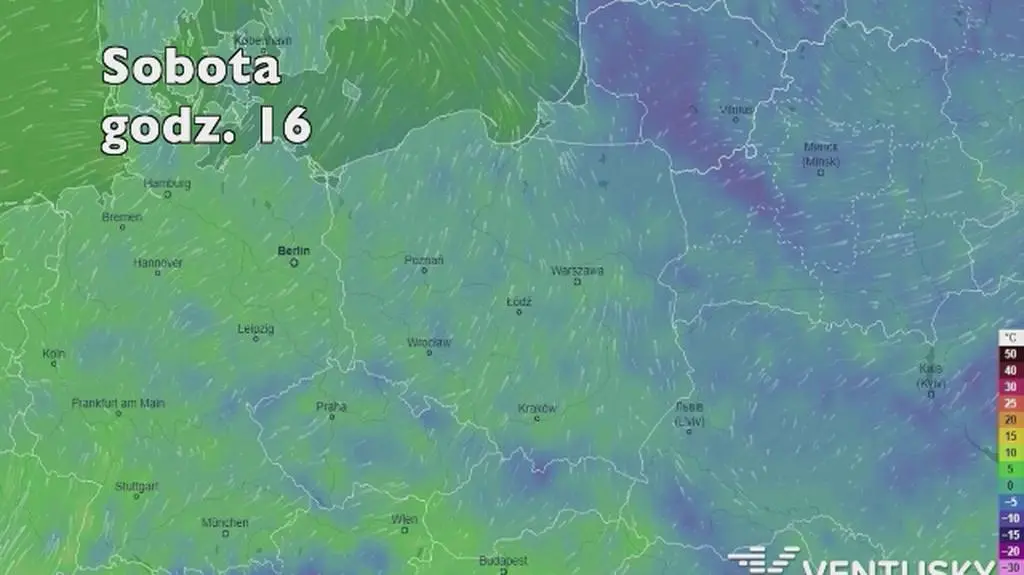 Prognoza temperatury w najbliższych dniach (Ventusky