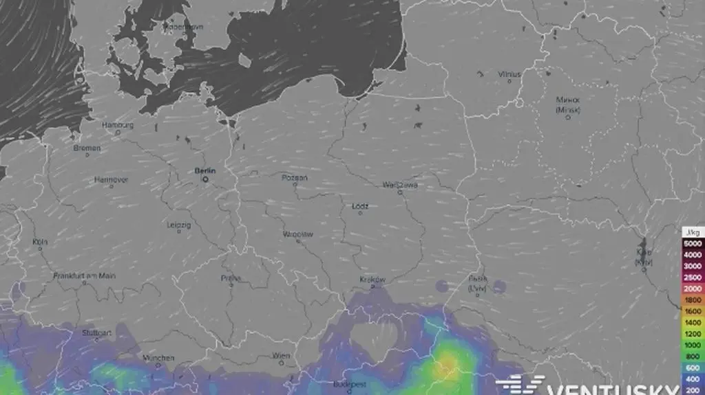 Prognoza wyładowań (Ventusky