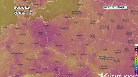 Prognozowana temperatura w kolejnych dniach (Ventusky.com)