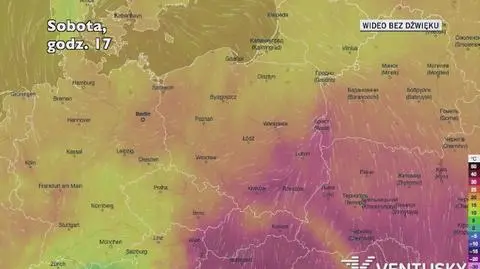 Prognozowana temperatura w kolejnych dniach (Ventusky.com)